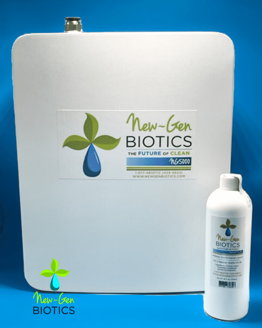 New-Gen Biotics dispenser unit with bottle