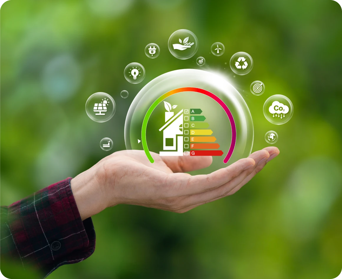 Eco-friendly energy concept in hand