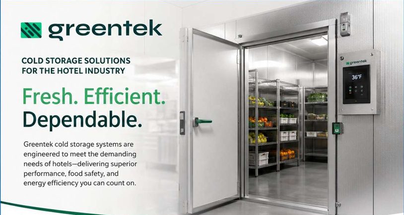 Greentek commercial walk-in cooler with produce
